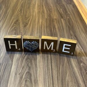 Wooden HOME Decor Blocks with Heart Design